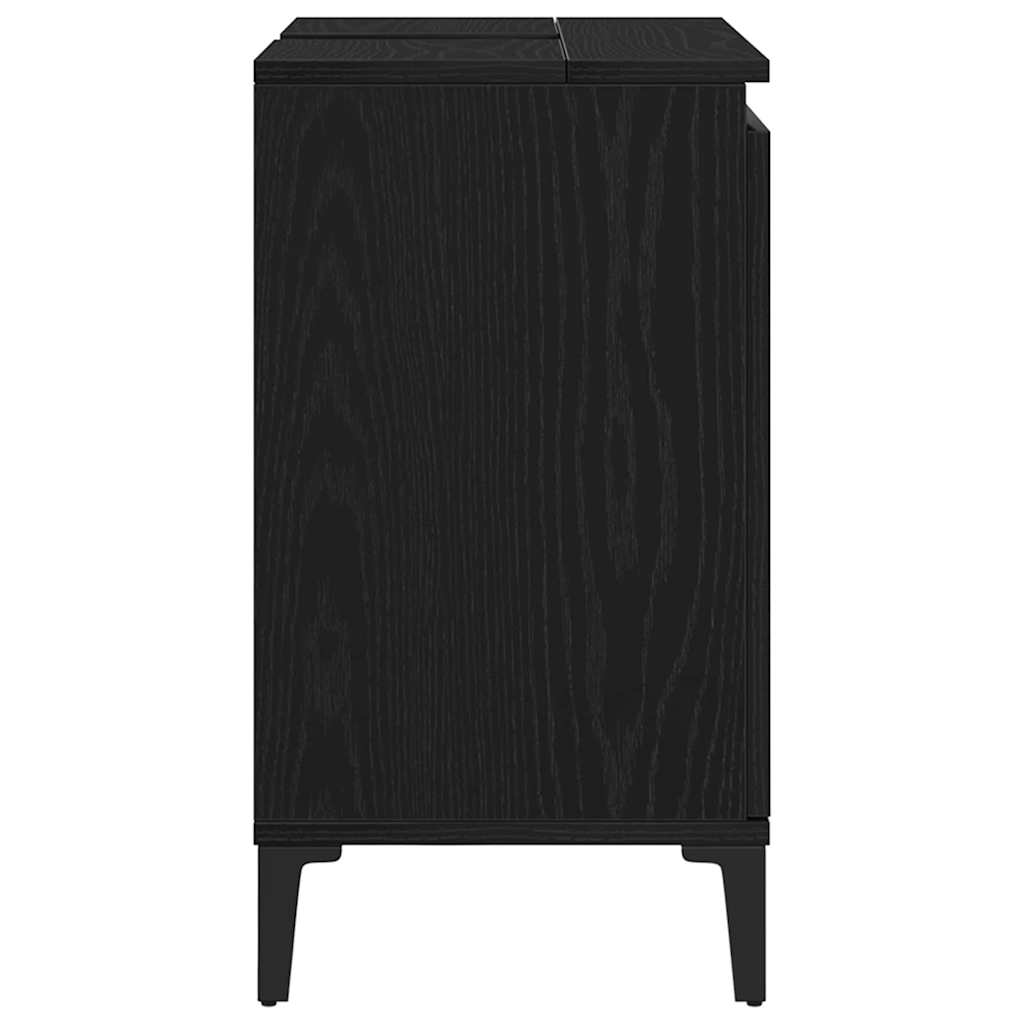 Badeværelsesskabsunder Sort eg 58 x 33 x 60 cm Konstrueret træ