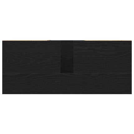 Badeværelsesskabsunder Sort eg 80 x 33 x 60 cm Konstrueret træ