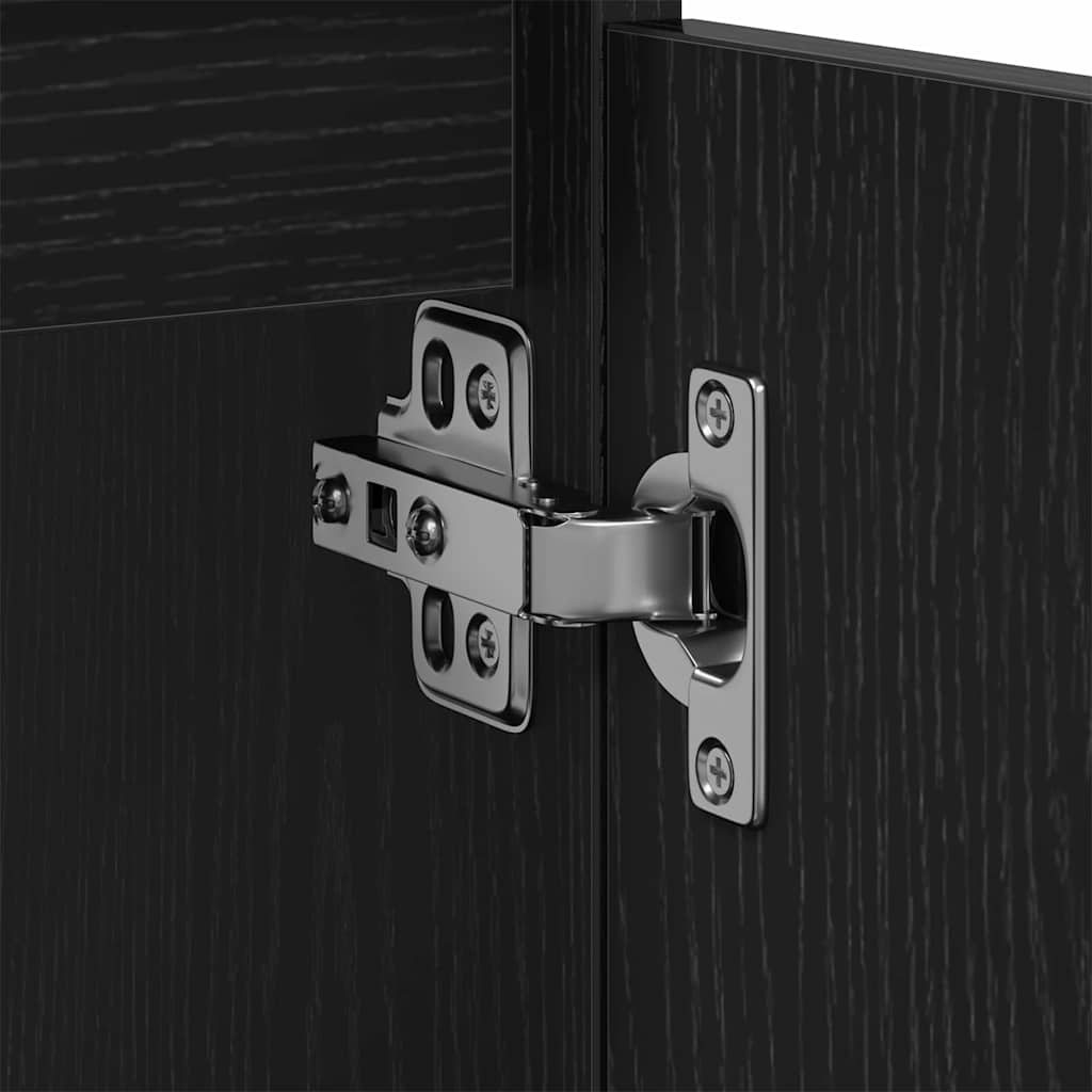 Badeværelsesskabsunder Sort eg 80 x 33 x 60 cm Konstrueret træ