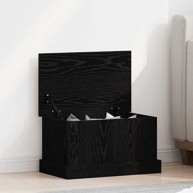 Opbevaringskasse Sort eg 50 x 30 x 28 cm Konstrueret træ