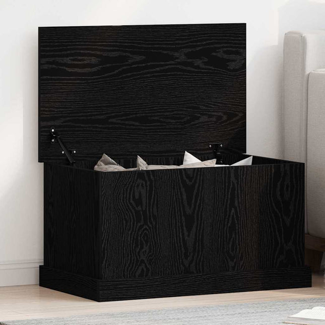 Opbevaringskasse Sort eg 70 x 40 x 38 cm Konstrueret træ