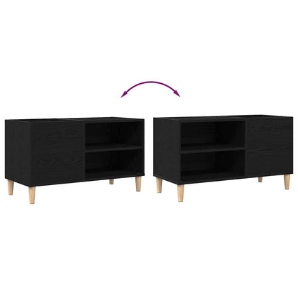 Pladeskab 84,5 x 38 x 48 cm Konstrueret træ Sort eg