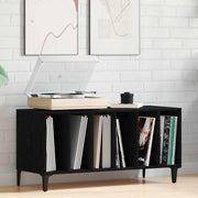 Pladeskab med hylde Sort eg 100 x 38 x 48 cm Konstrueret træ