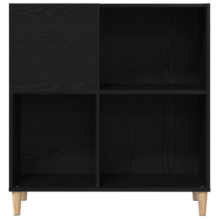 Pladeskab med hylde Sort eg 84,5 x 38 x 89 cm Konstrueret træ