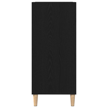 Pladeskab med hylde Sort eg 84,5 x 38 x 89 cm Konstrueret træ