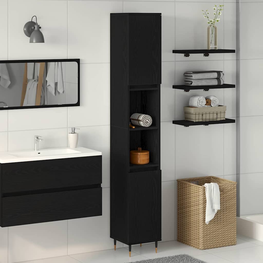 Badevrelsesskab Sort eg 30 x 30 x 190 cm Konstrueret tr