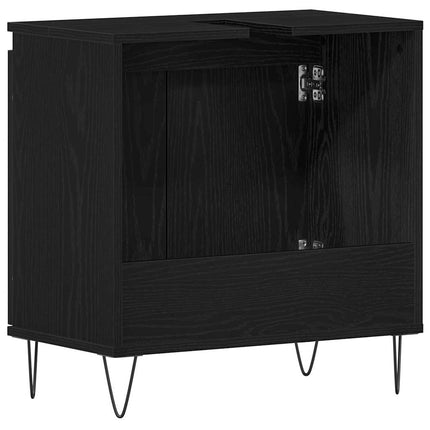 Badeværelsesskabsunder Sort eg 58 x 33 x 60 cm Konstrueret træ