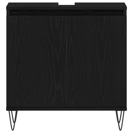 Badeværelsesskabsunder Sort eg 58 x 33 x 60 cm Konstrueret træ