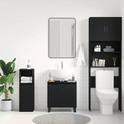 Badeværelsesskabsunder Sort eg 58 x 33 x 60 cm Konstrueret træ