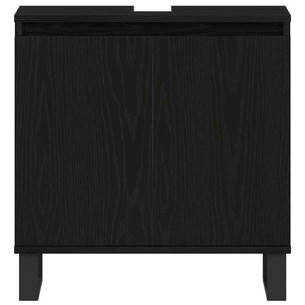Badeværelsesskabsunder Sort eg 58 x 33 x 60 cm Konstrueret træ