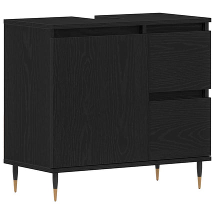 Badeværelsesskab Sort eg 65 x 33 x 60 cm Konstrueret træ
