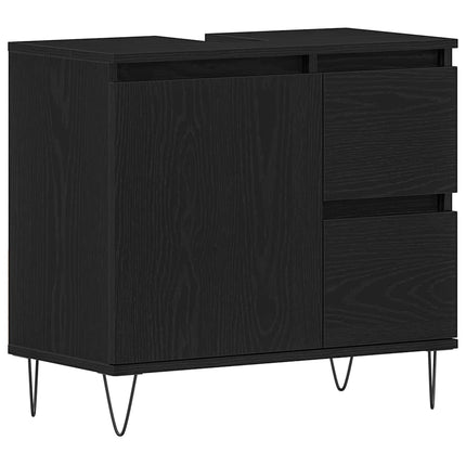 Badeværelsesskabsunder Sort eg 65 x 33 x 60 cm Konstrueret træ
