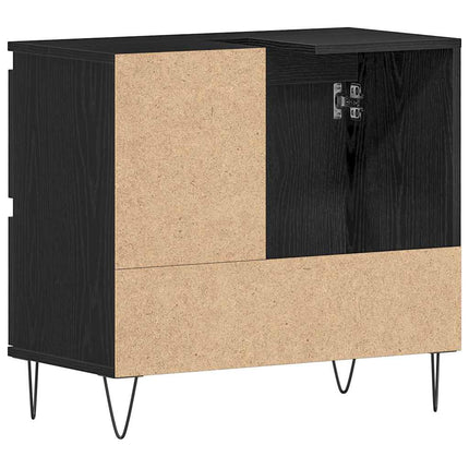 Badeværelsesskabsunder Sort eg 65 x 33 x 60 cm Konstrueret træ