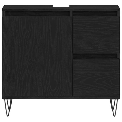 Badeværelsesskabsunder Sort eg 65 x 33 x 60 cm Konstrueret træ