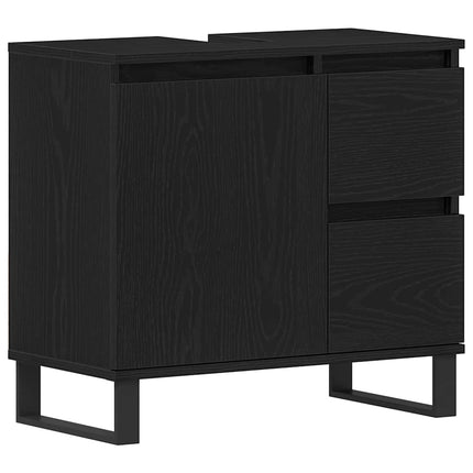 Badeværelsesskabsunder Sort eg 65 x 33 x 60 cm Konstrueret træ