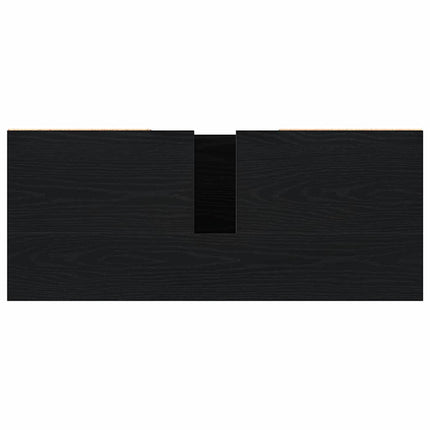 Badeværelsesskabsunder Sort eg 80 x 33 x 60 cm Konstrueret træ