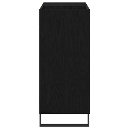 Pladeskab med hylde Sort eg 85 x 38 x 89 cm Konstrueret træ