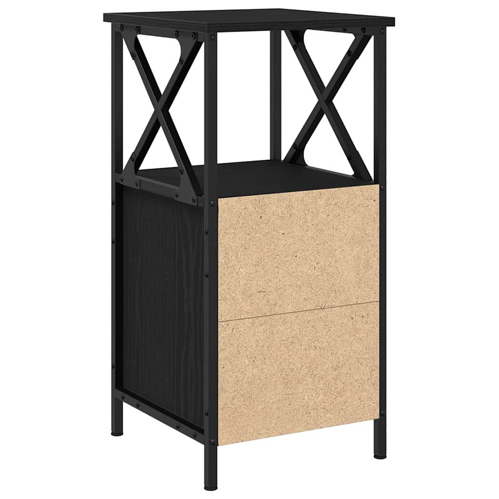 Natskab 2 pcs Sort eg 34 x 35,5 x 70 cm Konstrueret træ