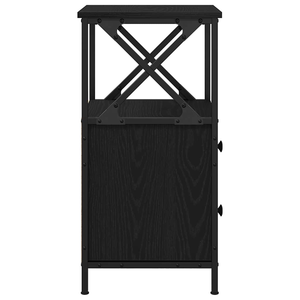 Natskab 2 pcs Sort eg 34 x 35,5 x 70 cm Konstrueret træ