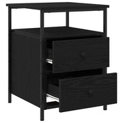 Natskab 2 pcs Sort eg 34 x 35,5 x 50 cm Konstrueret træ