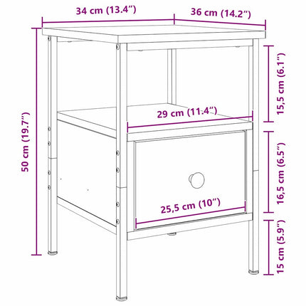 Natskab Sort eg 34 x 36 x 50 cm Konstrueret træ