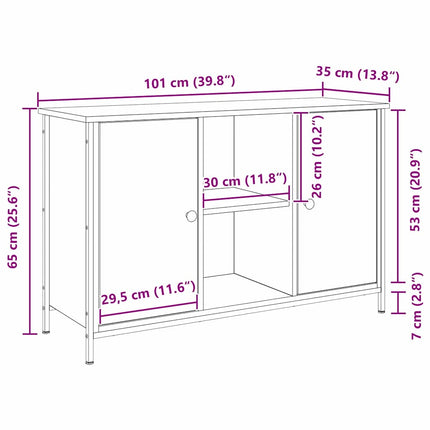 TV-møbelsæt 101 x 35 x 65 cm Sort eg Konstrueret træ