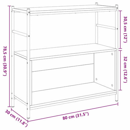 Bogreol 80 x 30 x 78,5 cm Konstrueret træ Artisan Egetræ