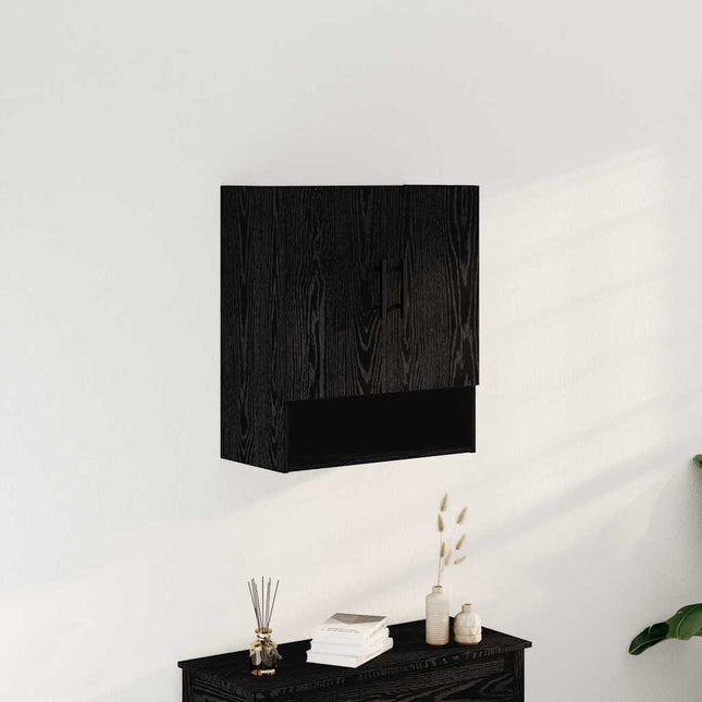 Væghængt skab Sort eg 60 x 31 x 70 cm Konstrueret træ