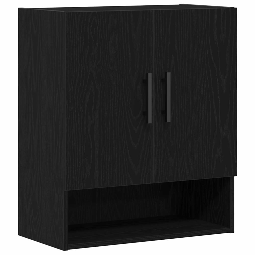 Væghængt skab Sort eg 60 x 31 x 70 cm Konstrueret træ