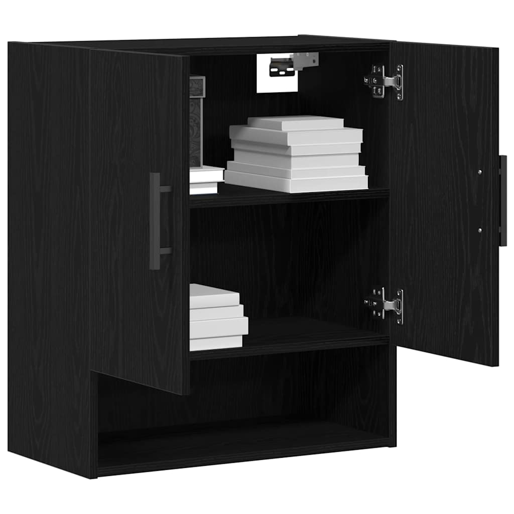 Væghængt skab Sort eg 60 x 31 x 70 cm Konstrueret træ