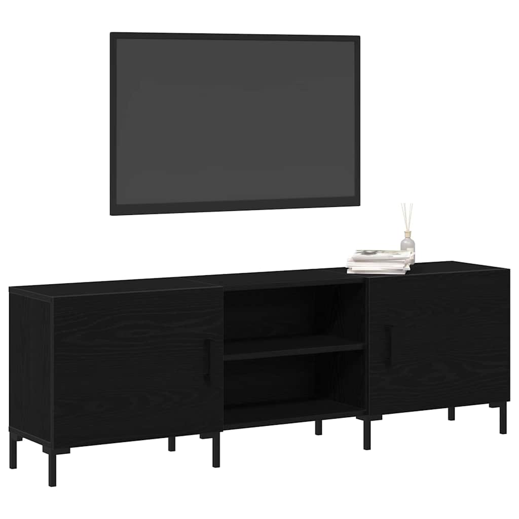TV-møbelsæt Sort eg 150 x 30 x 50 cm Konstrueret træ