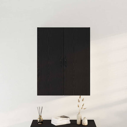 Væghængt skab Sort eg 69,5 x 34 x 180 cm Konstrueret træ