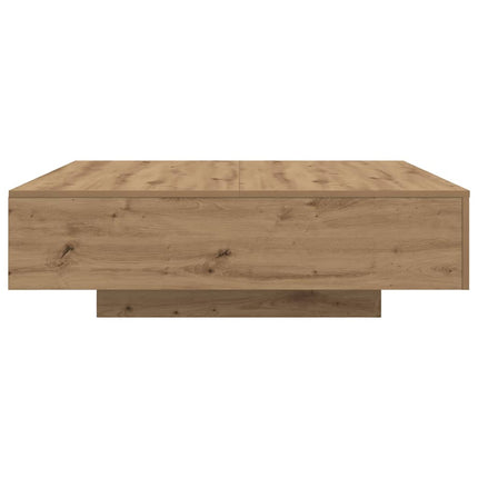 Kaffebord med LED Strip Lys Artisan-eg 100 x 100 x 31 cm