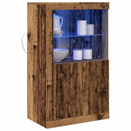 LED Sideboard 60,5 x 37 x 100 cm Konstrueret træ Gammelt træ