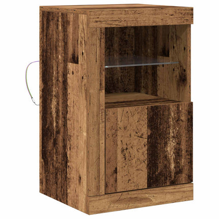 LED Sideboard 41 x 37 x 67 cm Konstrueret træ Gammelt træ