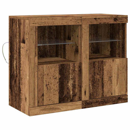 LED Sideboard 2 stk. 41 x 37 x 67 cm Konstrueret træ