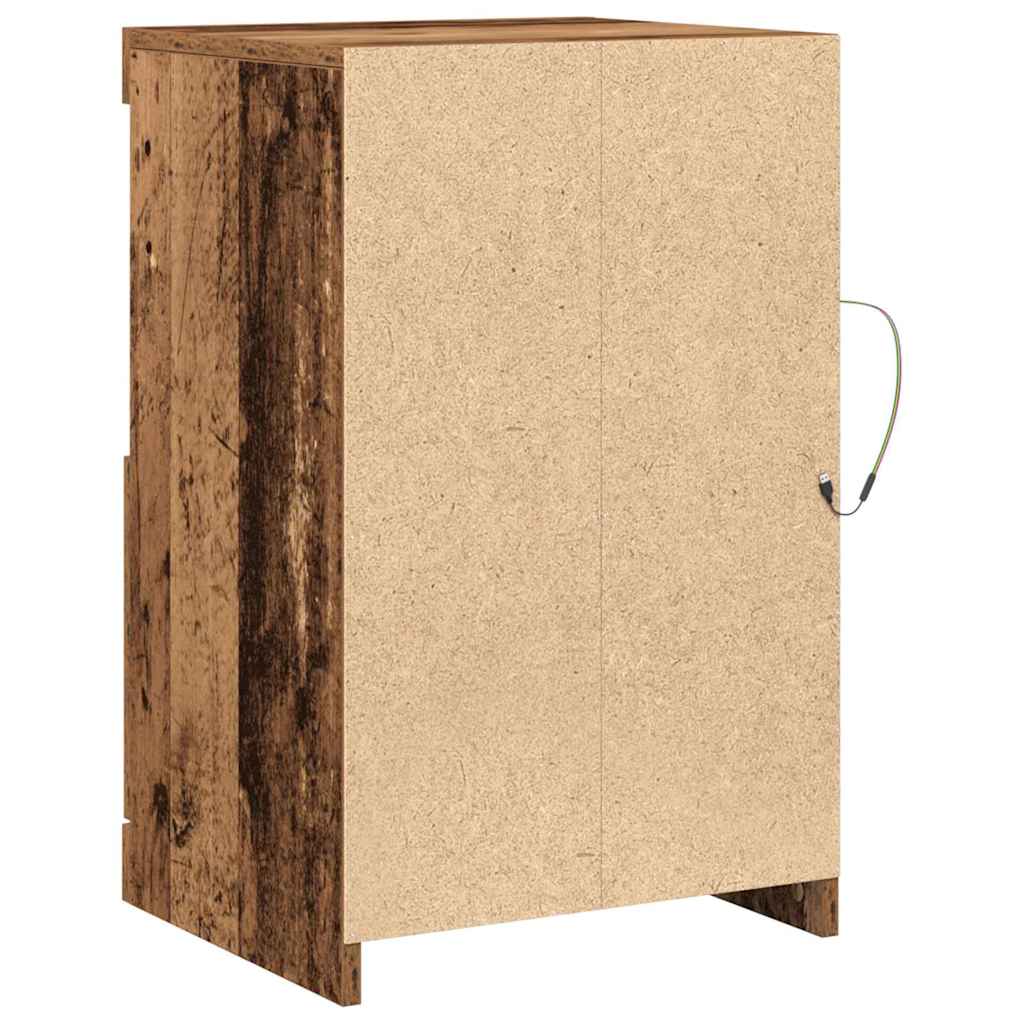 LED Sideboard 2 pcs Gammelt træ 41 x 37 x 67 cm Konstrueret træ