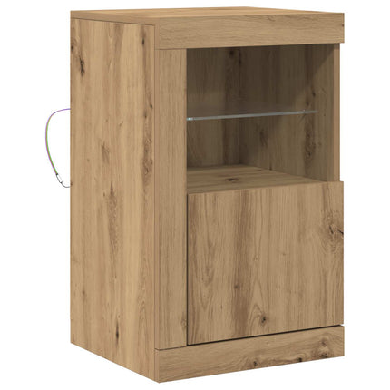LED Sideboard Artisan Egetræ 41 x 37 x 67 cm Konstrueret træ