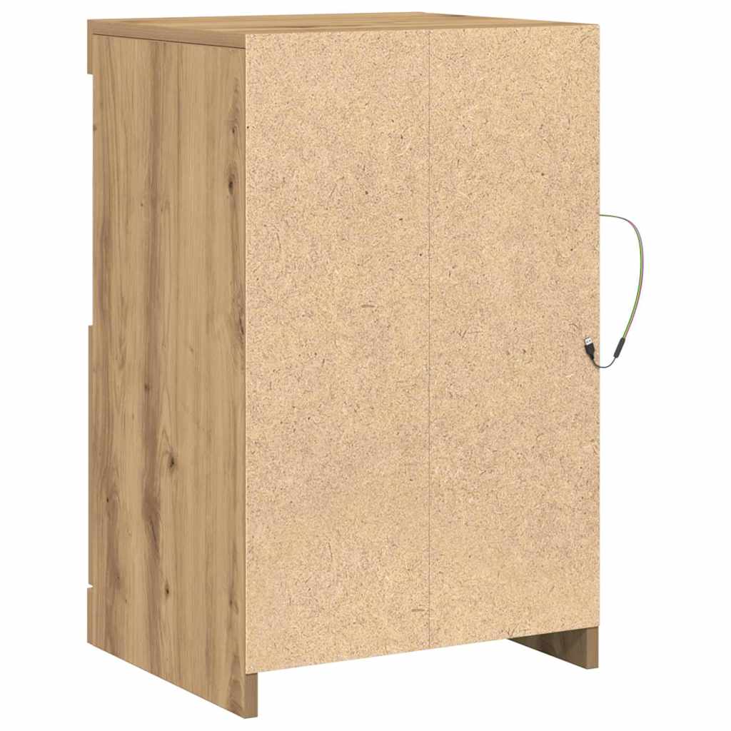 LED Sideboard 2 pcs Artisan Egetræ 41 x 37 x 67 cm