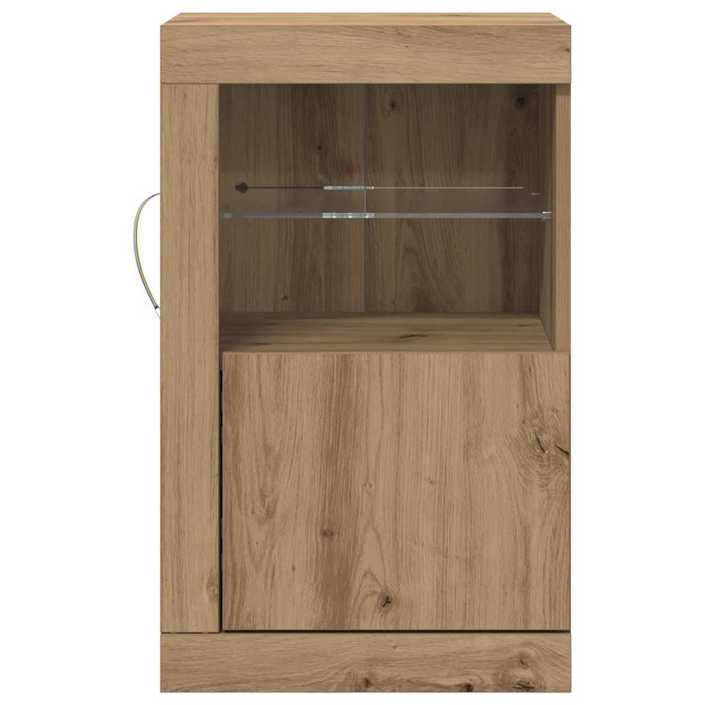 LED Sideboard 2 pcs Artisan Egetræ 41 x 37 x 67 cm