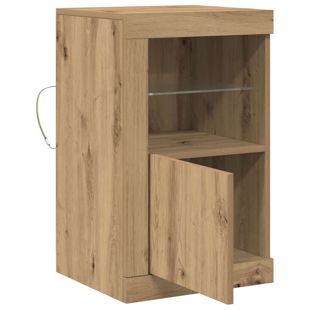 LED Sideboard 2 pcs Artisan Egetræ 41 x 37 x 67 cm