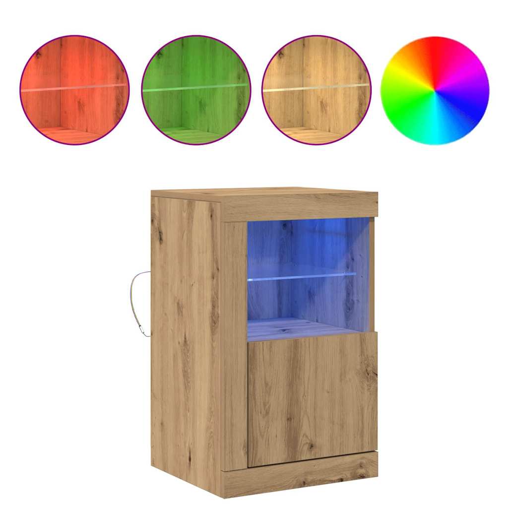 LED Sideboard 2 pcs Artisan Egetræ 41 x 37 x 67 cm
