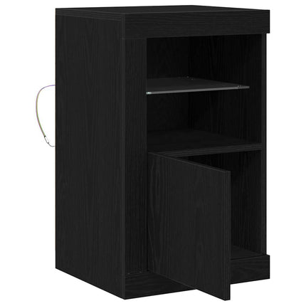 LED Sideboard 2 stk. 41 x 37 x 67 cm Konstrueret træ Sort eg