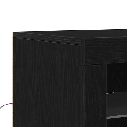 LED Sideboard Sort 41 x 37 x 100 cm Konstrueret træ