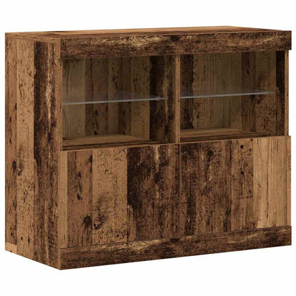LED Sideboard Brun 81 x 37 x 66,5 cm Konstrueret træ