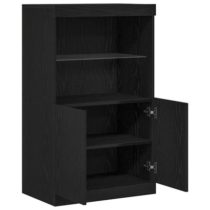 LED Sideboard Sort 60 x 37 x 100 cm Konstrueret træ