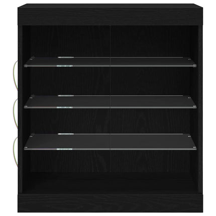 LED Sideboard Sort eg 60,5 x 37 x 67 cm Konstrueret træ