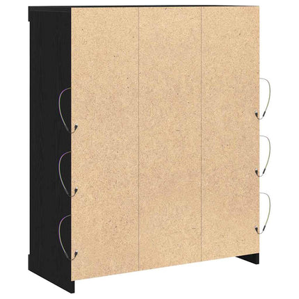 LED Sideboard Sort eg 81 x 37 x 100 cm Konstrueret træ