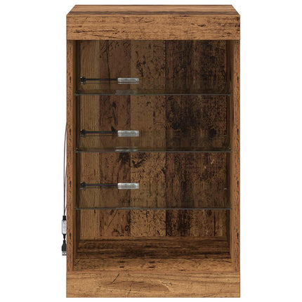 LED Sideboard Gammelt træ 41 x 37 x 67 cm Konstrueret træ