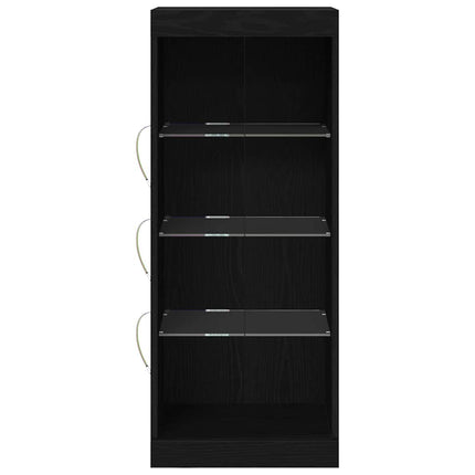 LED Sideboard Sort eg 41 x 37 x 100 cm Konstrueret træ